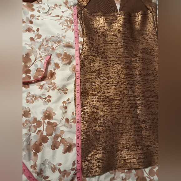 Sirelys dekers couture dress size medium open chest tight golden brown - Picture 4 of 11